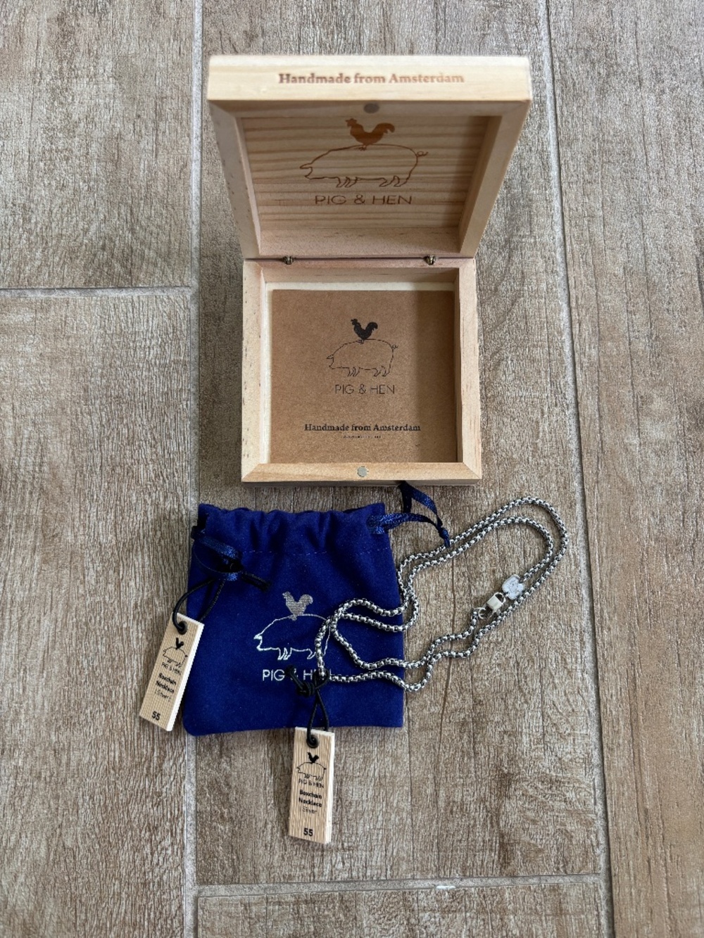 Pig & Hen Boxchain Necklace